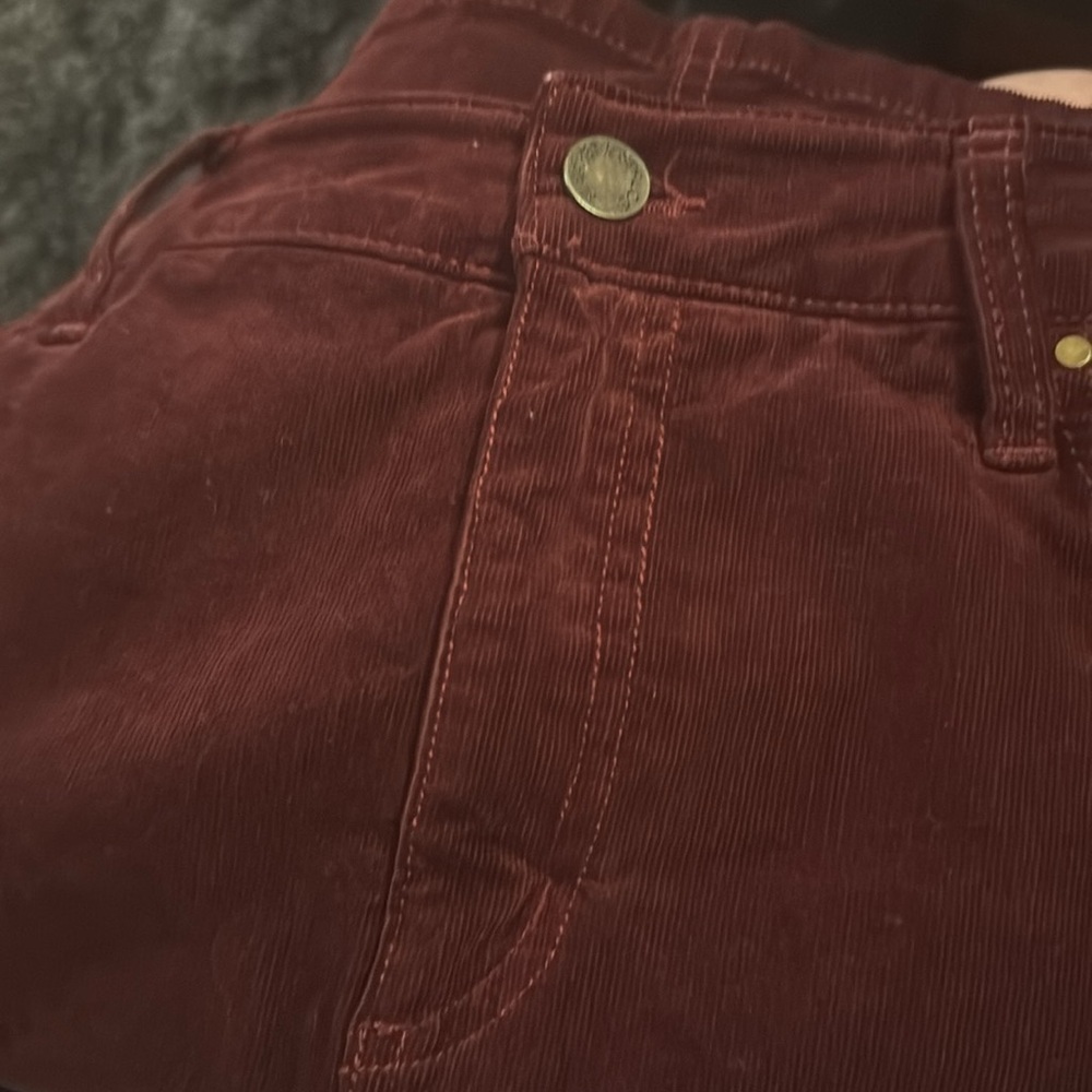 Burgundy Corduroy Short Skirt by Market& Spruce - Size Petite 12 - Picture 7 of 7